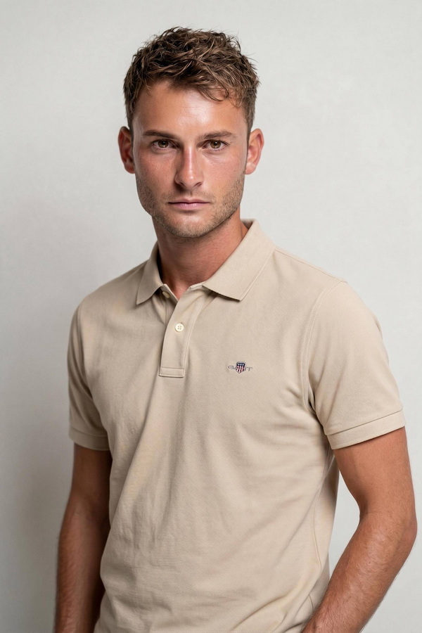 Slim Fit Shield Pique Polo Shirt