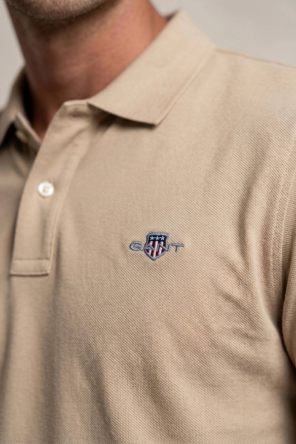 Slim Fit Shield Pique Polo Shirt