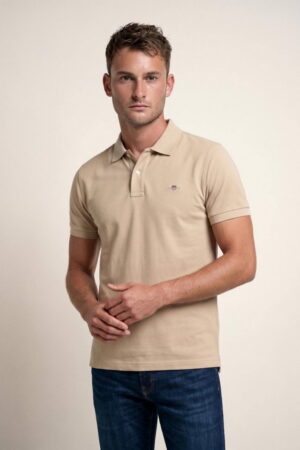 Slim Fit Shield Pique Polo Shirt