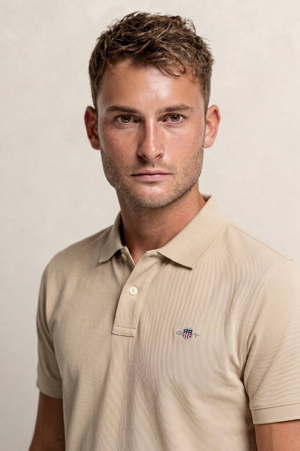 Slim Fit Shield Pique Polo Shirt