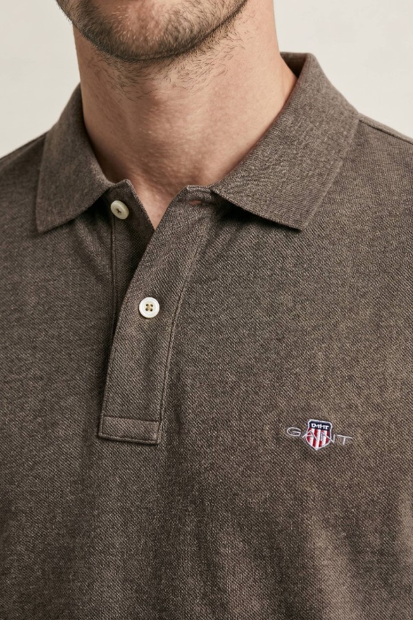 Slim Fit Shield Pique Polo Shirt