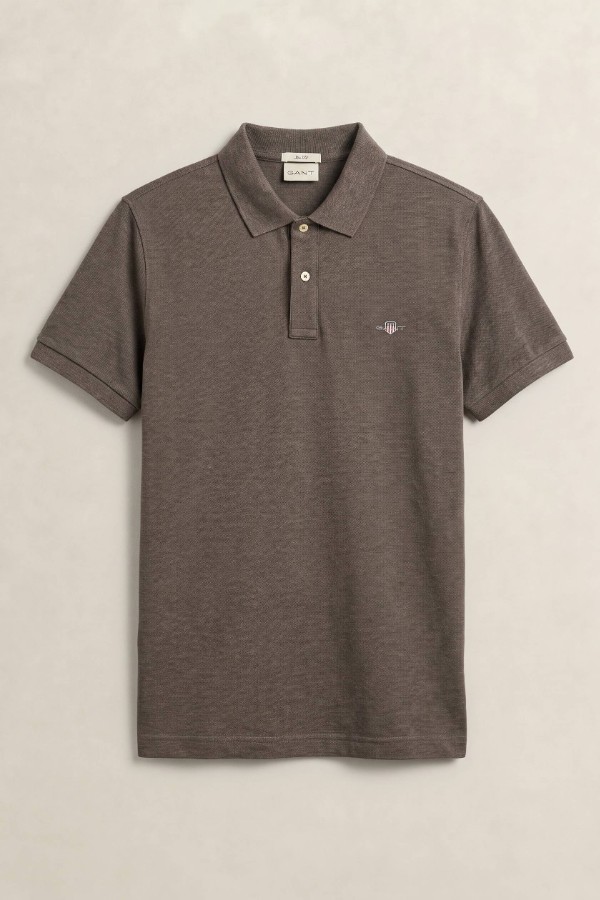 Slim Fit Shield Pique Polo Shirt