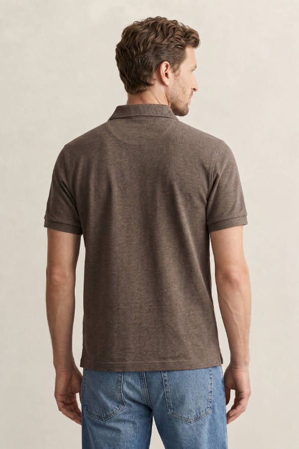 Slim Fit Shield Pique Polo Shirt