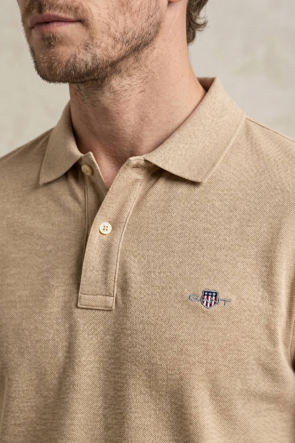 Slim Fit Shield Pique Polo Shirt