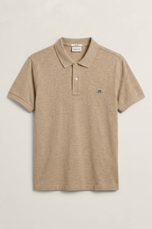 Slim Fit Shield Pique Polo Shirt