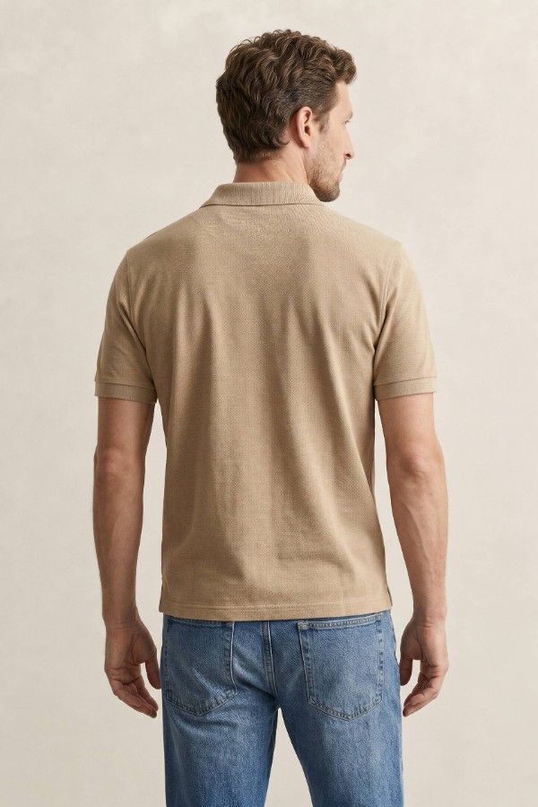 Slim Fit Shield Pique Polo Shirt