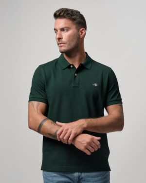 Slim Fit Shield Pique Polo Shirt