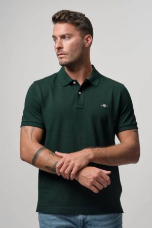 Slim Fit Shield Pique Polo Shirt