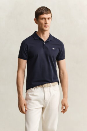 Slim Fit Shield Pique Polo Shirt