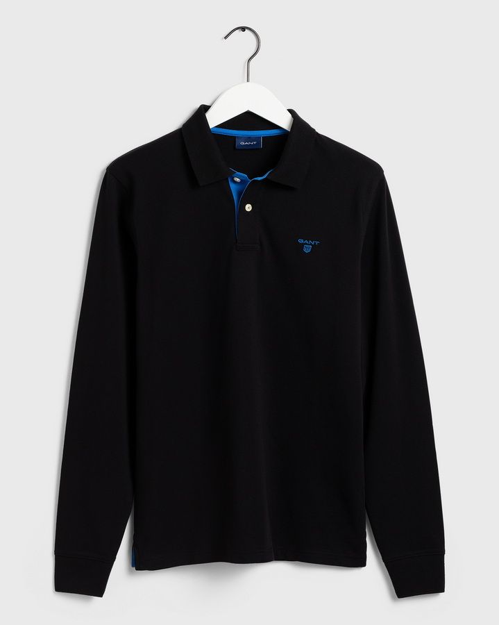 Contrast Collar Long SleevePique Rugger