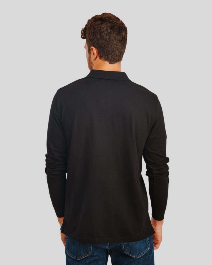 Contrast Collar Long SleevePique Rugger