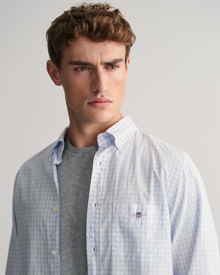 Regular Fit Gingham Poplin Shirt