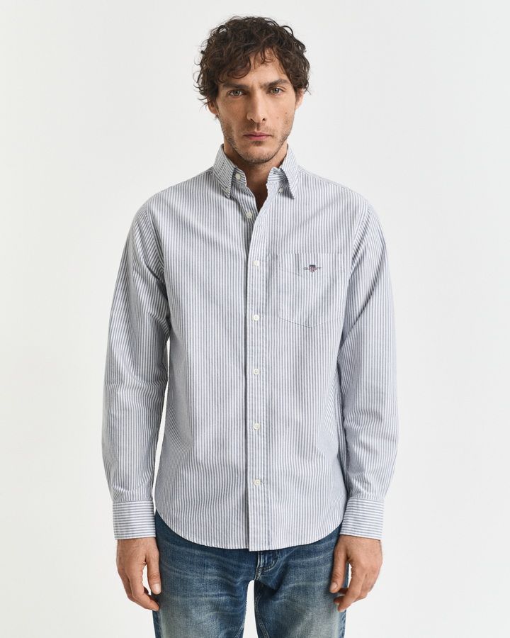 Regular Fit Banker Stripe Oxford Shirt