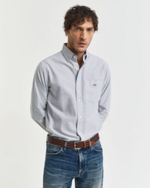 Regular Fit Banker Stripe Oxford Shirt