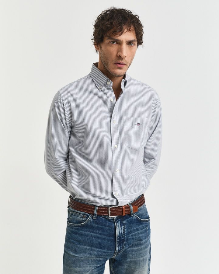 Regular Fit Banker Stripe Oxford Shirt