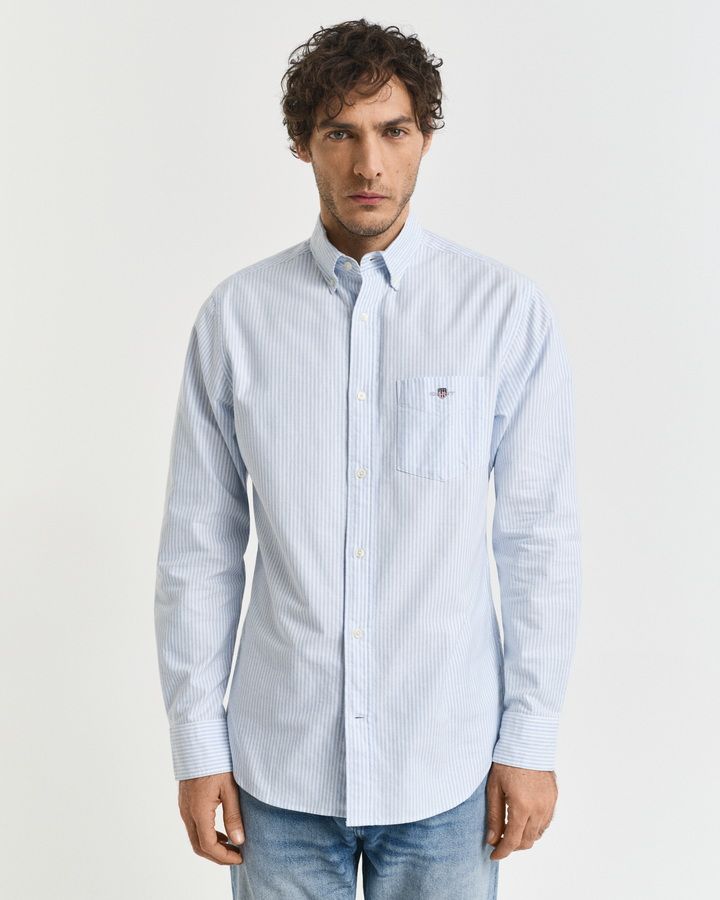 Regular Fit Banker Stripe Oxford Shirt