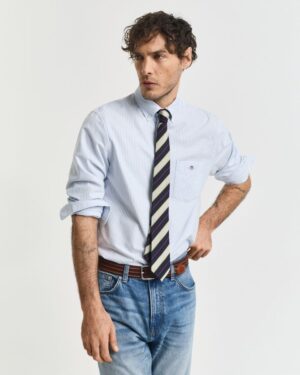 Regular Fit Banker Stripe Oxford Shirt