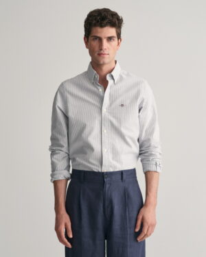 Slim Fit Banker Stripe Classic Oxford Shirt