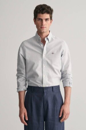 Slim Fit Banker Stripe Classic Oxford Shirt