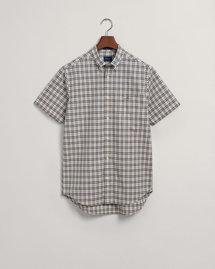 Regular Fit Micro Check Poplin Shirt