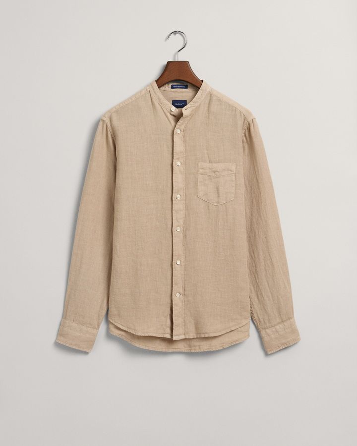Regular Fit Garment-Dyed Linen Shirt