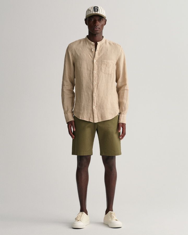 Regular Fit Garment-Dyed Linen Shirt