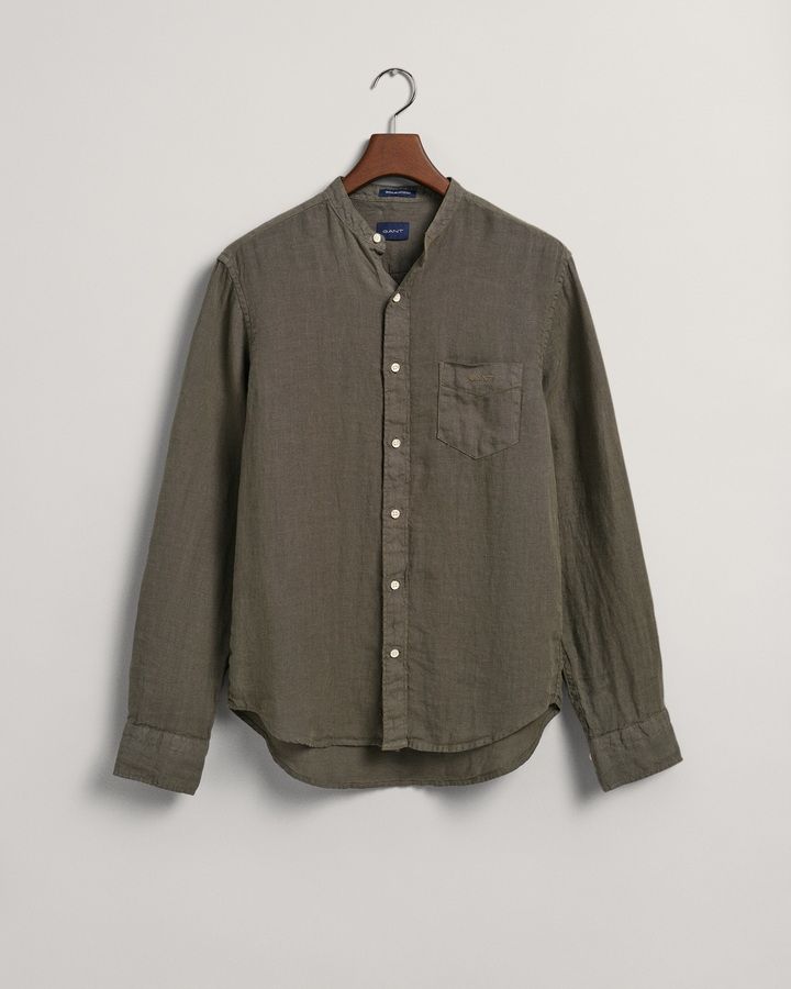 Regular Fit Garment-Dyed Linen Shirt