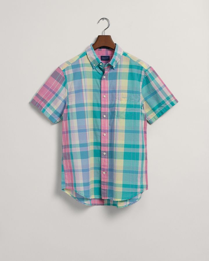 Regular Fit Colorful Madras Short Sleeve Shirt