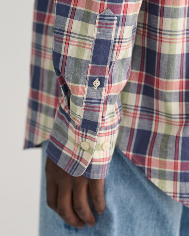 Regular Fit Checked Cotton Linen Shirt