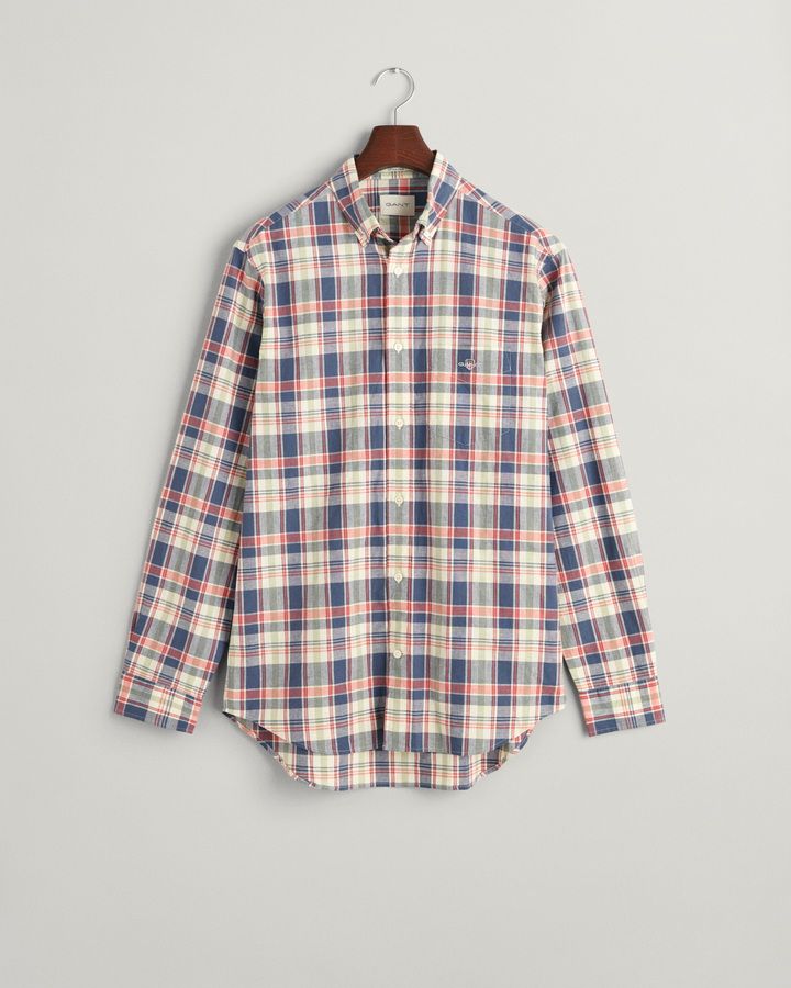 Regular Fit Checked Cotton Linen Shirt