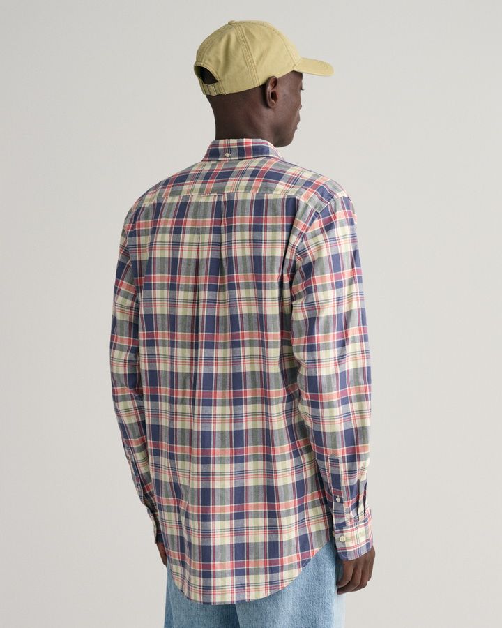 Regular Fit Checked Cotton Linen Shirt