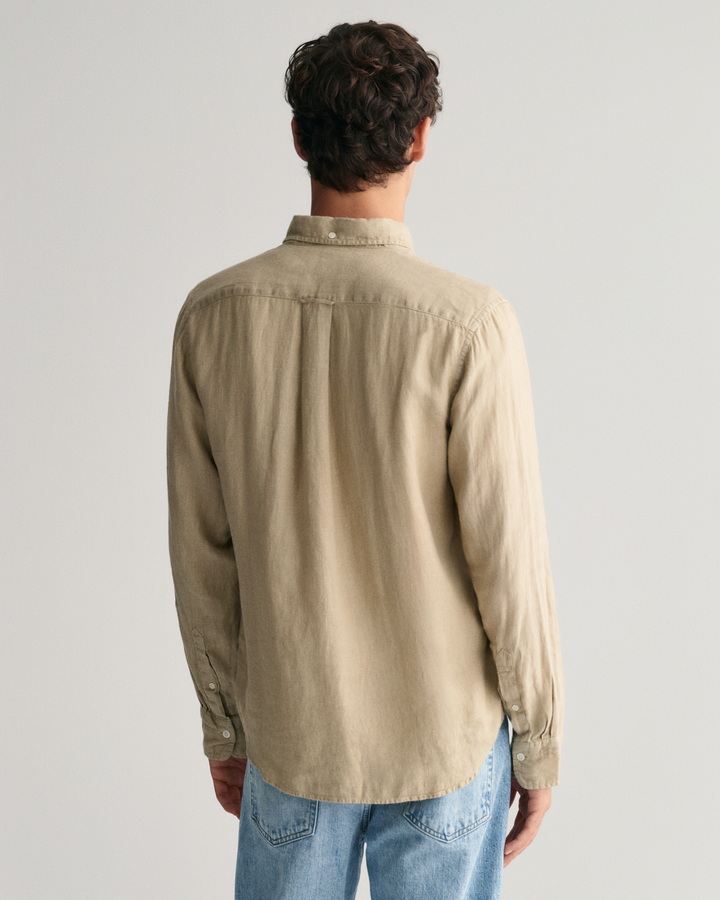 Regular Fit Garment-Dyed Linen Shirt