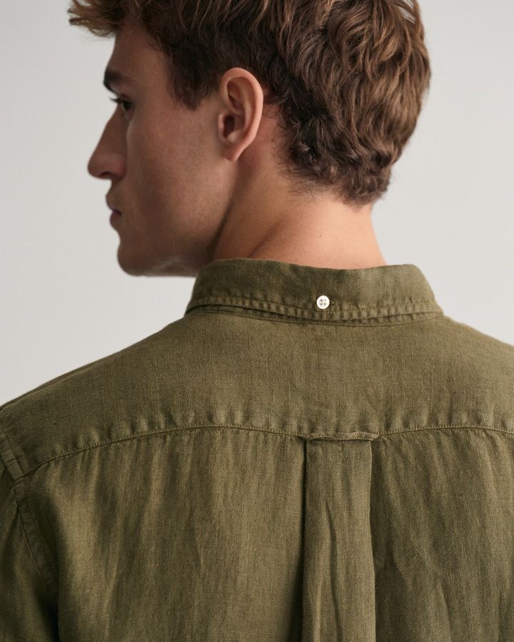 Regular Fit Garment-Dyed Linen Shirt