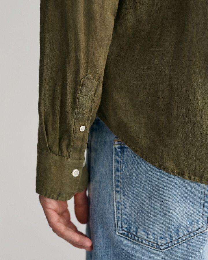 Regular Fit Garment-Dyed Linen Shirt