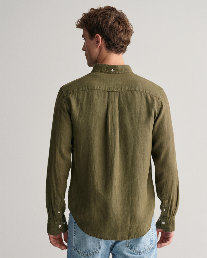 Regular Fit Garment-Dyed Linen Shirt