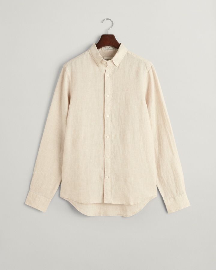 Slim Fit Houndstooth Linen Shirt