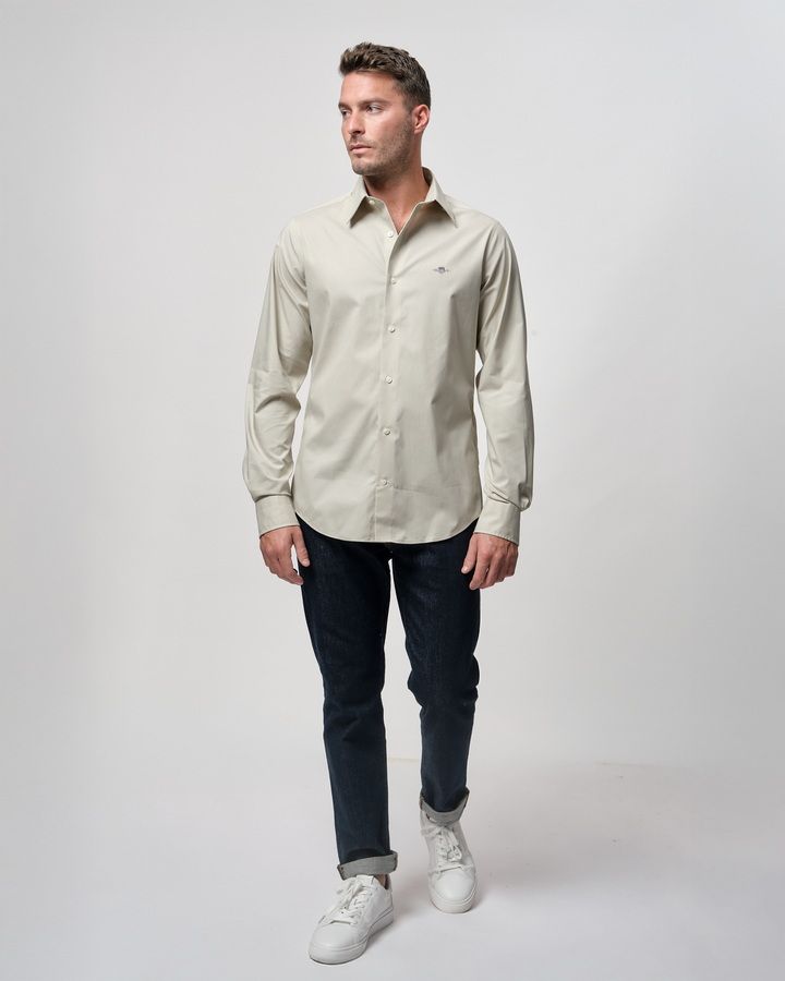 Slim Fit Stretch Poplin Shirt