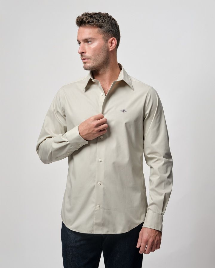 Slim Fit Stretch Poplin Shirt