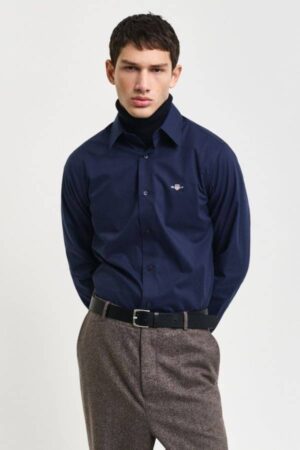 Slim Fit Stretch Poplin Shirt