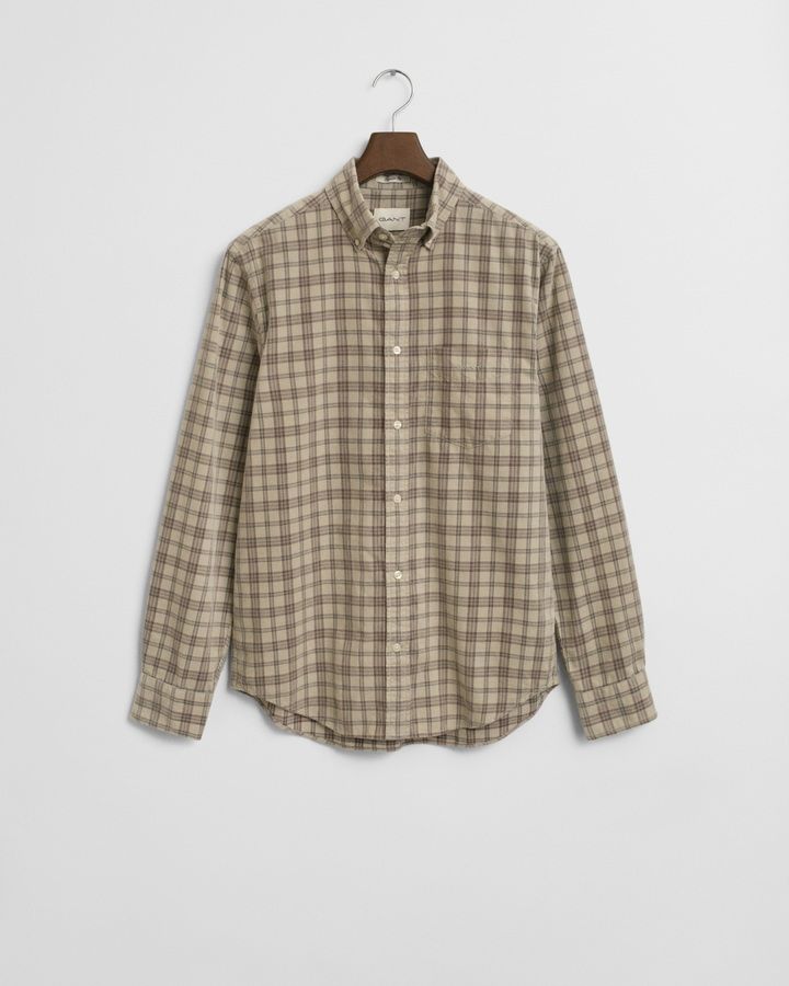Regular Fit Checked Corduroy Shirt