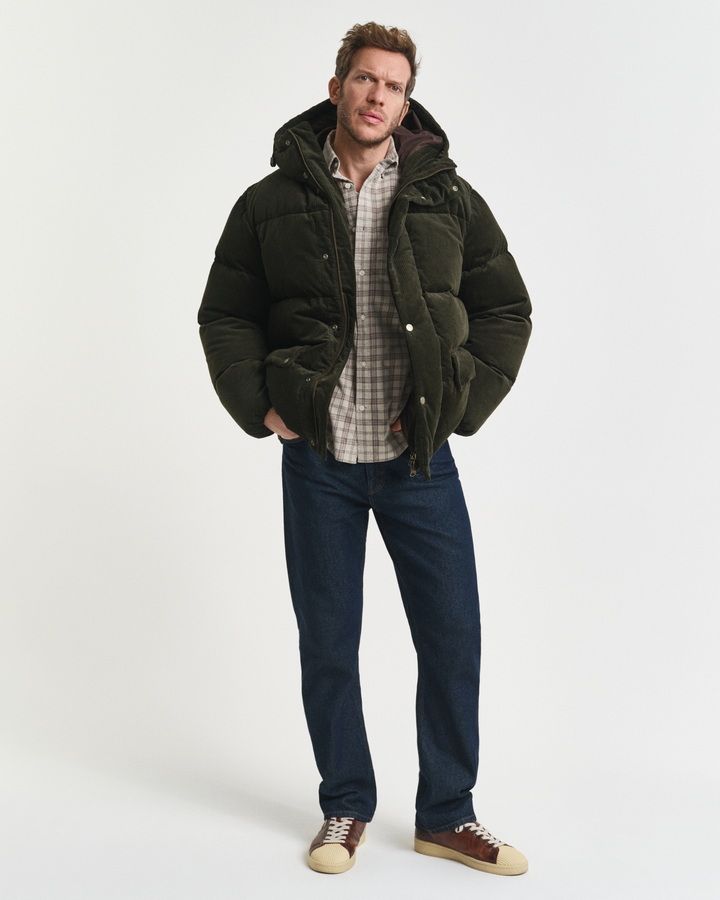 Regular Fit Checked Corduroy Shirt