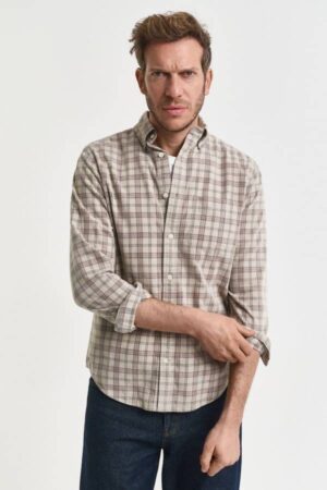 Regular Fit Checked Corduroy Shirt