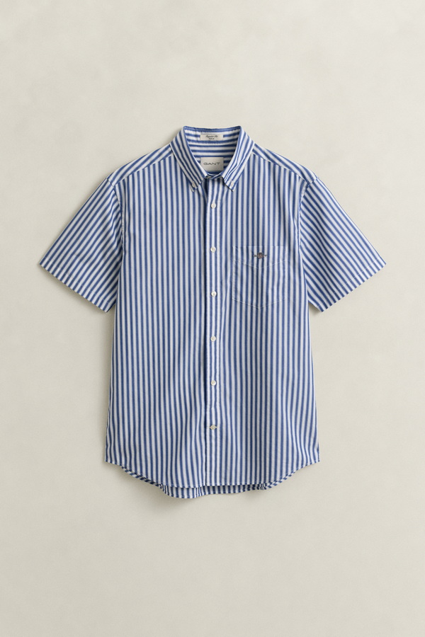 Striped Classic Poplin Short Sleeve Shirt