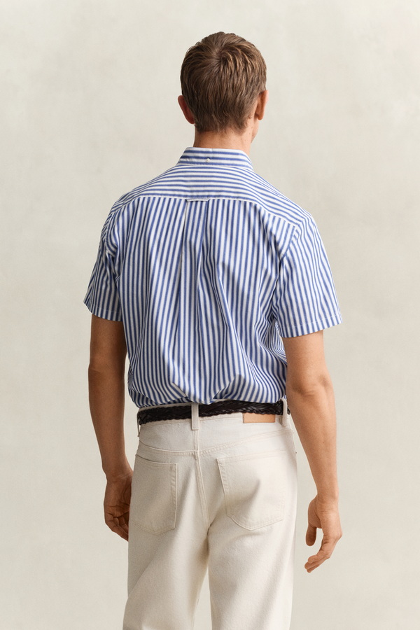 Striped Classic Poplin Short Sleeve Shirt