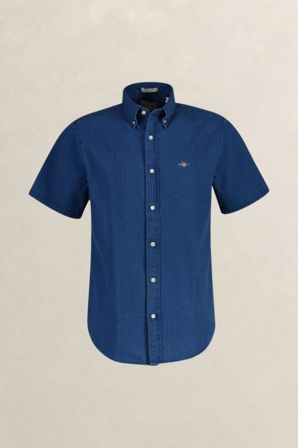 Regular Indigo Seersucker Shirt
