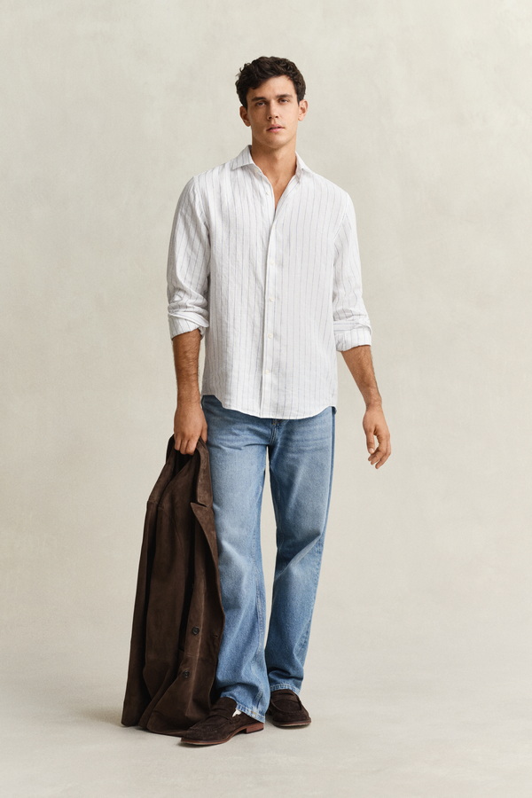 REG LINEN STRIPE SHIRT
