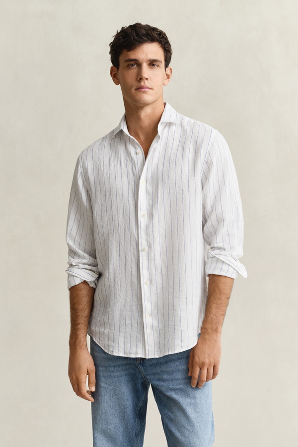 REG LINEN STRIPE SHIRT