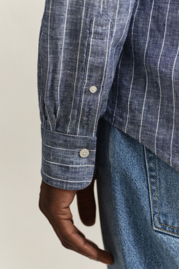 REG LINEN STRIPE SHIRT