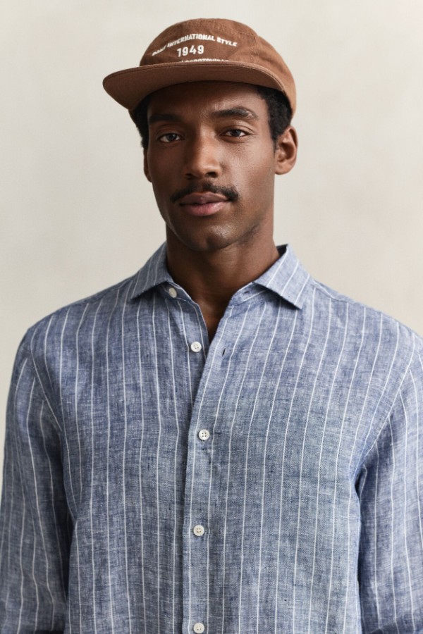REG LINEN STRIPE SHIRT