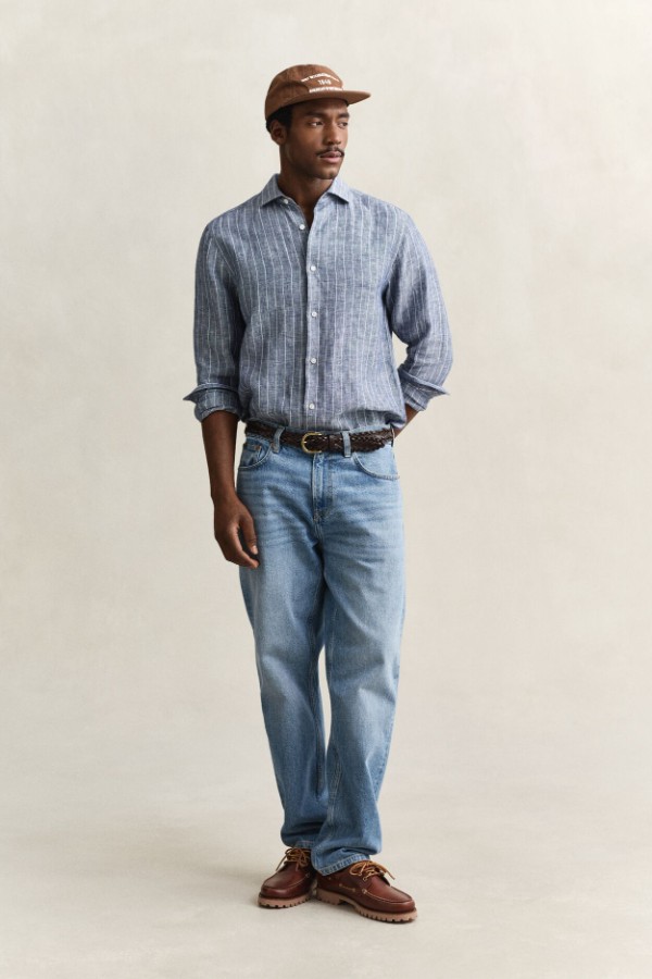 REG LINEN STRIPE SHIRT